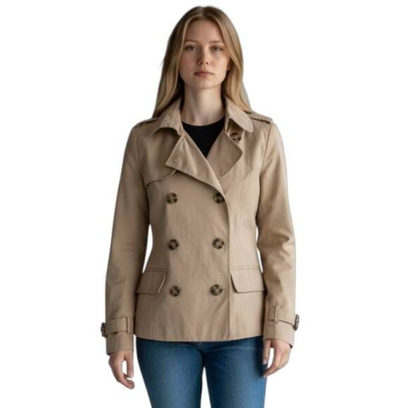 FOREVER 21 KHAKI COAT SZ.S GUC.  GORGEOUS JACKET IN GOOD USED CONDITION. - Picture 1 of 6